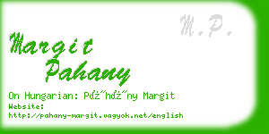 margit pahany business card